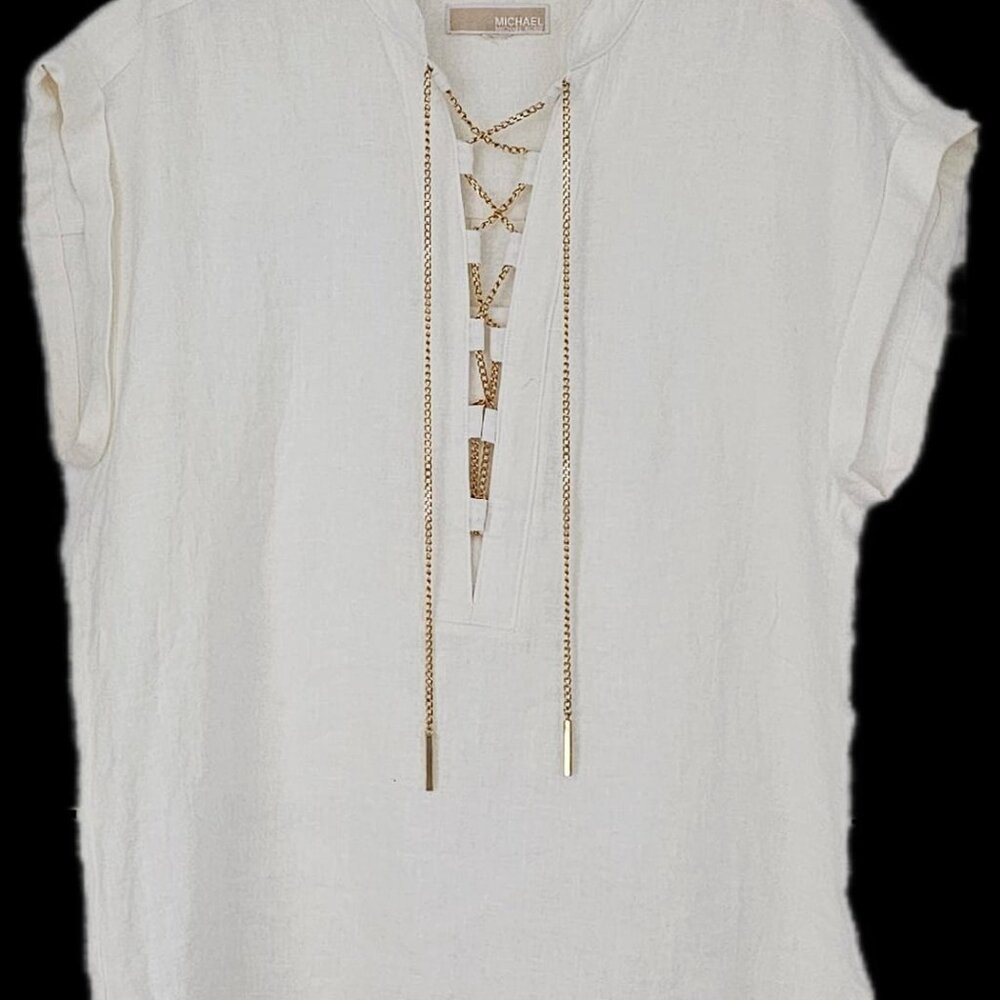 MICHAEL KORS Linen Top - with Chain Detail - Picture 4 of 15